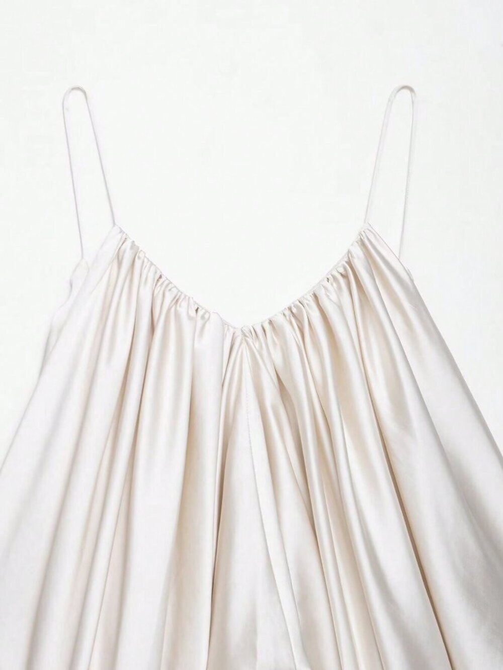 White Casual Women's Sexy Satin Draping Camisole Top - Picture 8 of 8